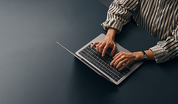 person working on laptop